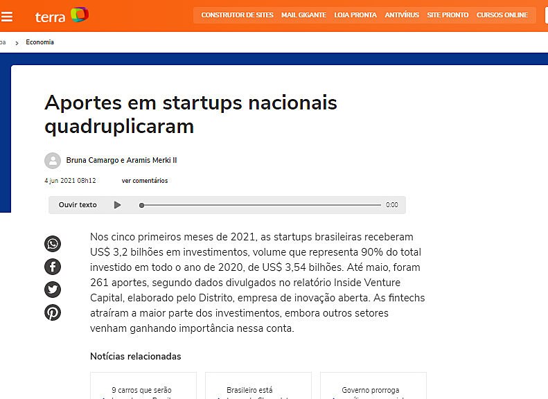Aportes em startups nacionais quadruplicaram